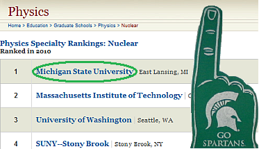 MSU Number One in Nuclear Physics USN&WR Rankings in 2010